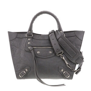 BALENCIAGA Neoclassic Upside Down Tote Bag Lambskin Gray